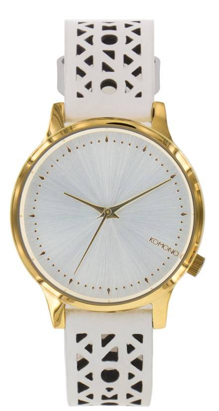 KOMONO ΓΥΝΑΙΚΕΙΟ ΡΟΛΟΙ KOMONO ESTELLE CUTOUT WHITE GOLD