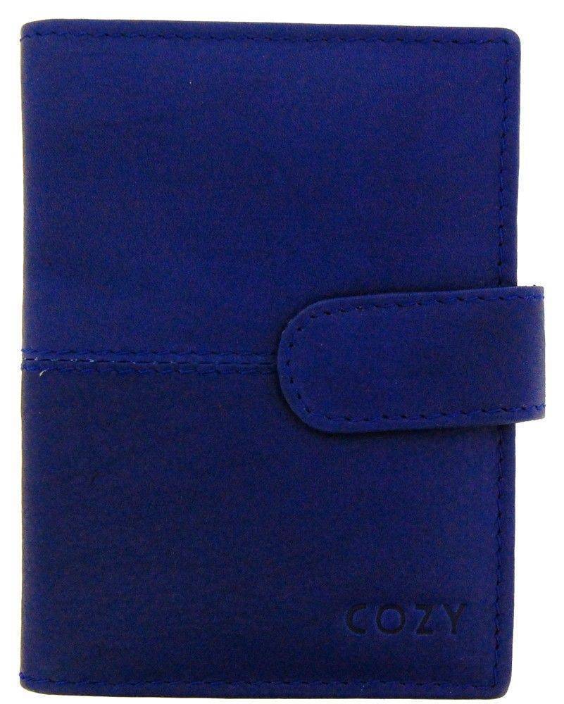 COZY ΔΕΡΜΑΤΙΝΗ ΚΑΡΤΟΘΗΚΗ COZY 1090A ANTIQUE ΜΠΛΕ