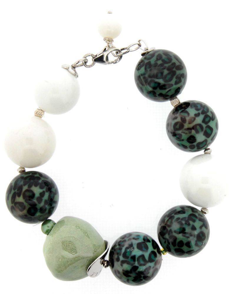 ΒΡΑΧΙΟΛΙ ΒΕVERLY ΜΕ ΠΕΤΡΕΣ ΑΠΟ ΚΟΧΥΛΙ ΛΕΥΚΟ/ΠΡΑΣΙΝΟ BEVERLY