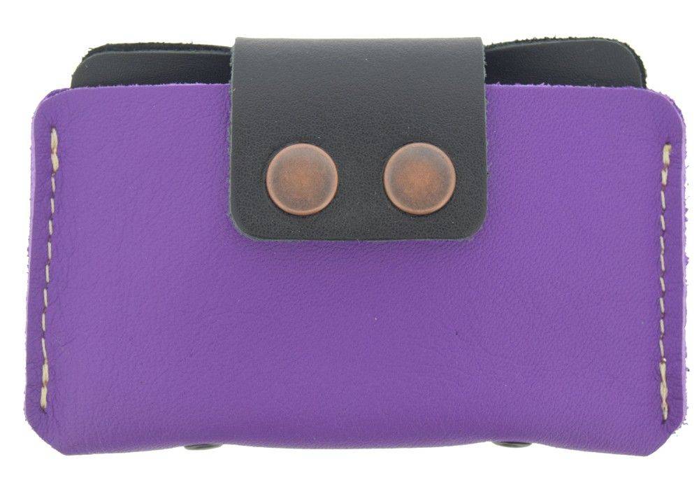 ΔΕΡΜΑΤΙΝΗ ΚΑΡΤΟΘΗΚΗ ON AND OFF 3 ΘΕΣΕΩΝ ΜΩΒ ON AND OFF