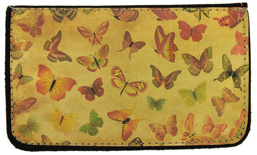 ΔΕΡΜΑΤΙΝΗ ΚΑΣΤΟΡΙΝΗ ΘΗΚΗ ΚΑΠΝΟΥ ON AND OFF BUTTERFLIES ON AND OFF