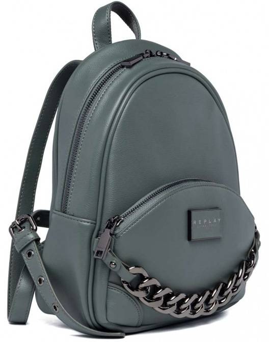 ΤΣΑΝΤΑ ΠΛΑΤΗΣ REPLAY ESTABLISHED 1981 FW3164.000.A0437 355 ΣΚΟΥΡΟ ΠΡΑΣΙΝΟ REPLAY