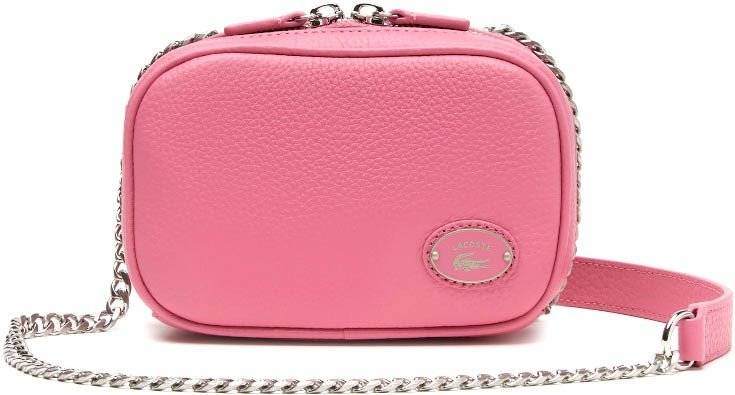 LACOSTE ΤΣΑΝΤΑ ΩΜΟΥ LACOSTE GRAIN LEATHER SQUARE NF4252GZ L39 ΡΟΖ