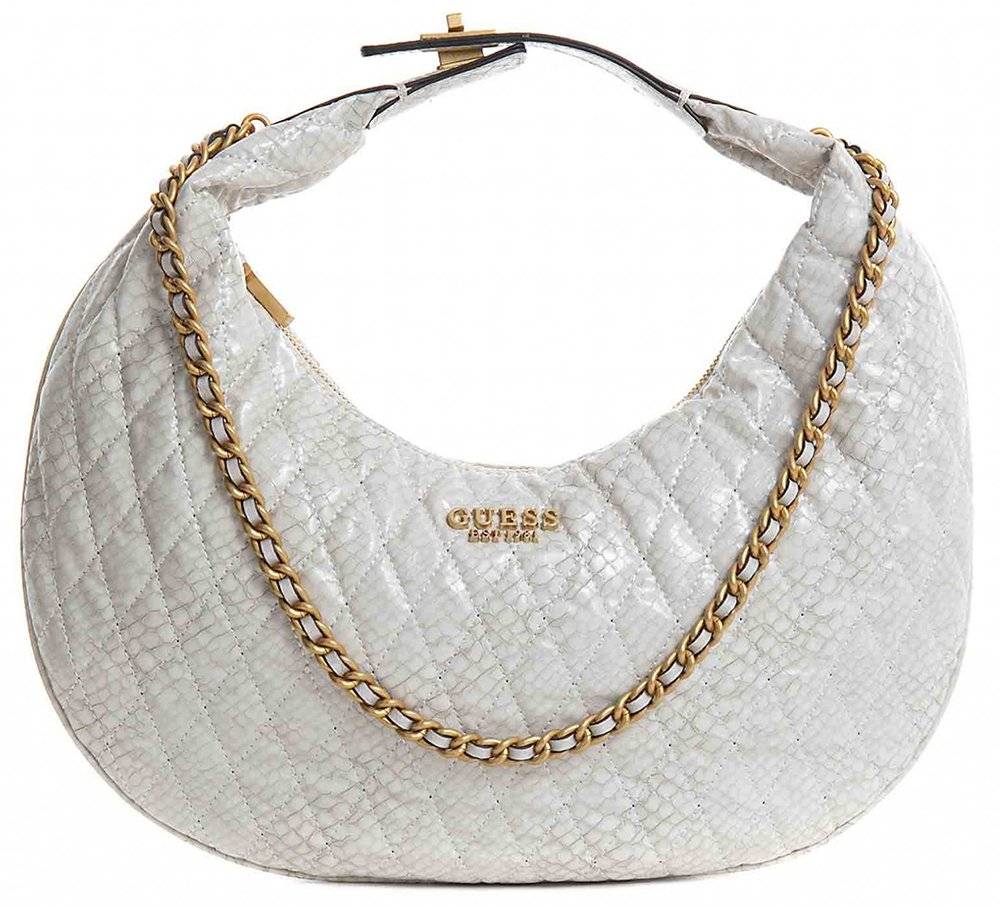 ΤΣΑΝΤΑ ΧΕΙΡΟΣ GUESS DEMA HOBO HWQK8776020 SNAKE PRINT ΛΕΥΚΟ GUESS