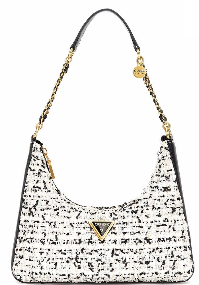 GUESS ΤΣΑΝΤΑ ΩΜΟΥ GUESS GIULLY TOP ZIP HWTC8748180 ΛΕΥΚΟ/ΜΑΥΡΟ