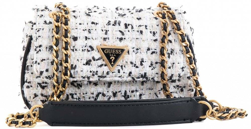 ΤΣΑΝΤΑ ΩΜΟΥ GUESS GIULLY MINI CNVRTBLE FLAP HWTC8748780 ΛΕΥΚΟ/ΜΑΥΡΟ