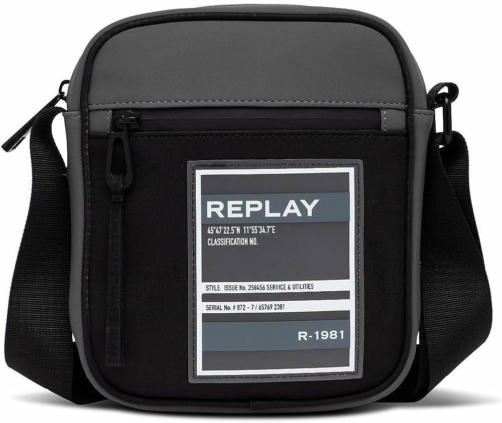 ΤΣΑΝΤΑ ΩΜΟΥ REPLAY FM3649.000.A0313 034 ΓΚΡΙ/ΜΑΥΡΟ REPLAY