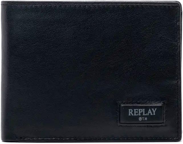 REPLAY ΠΟΡΤΟΦΟΛΙ REPLAY WITH LETTERING FM5321.000.A1203A 0098 ΜΑΥΡΟ