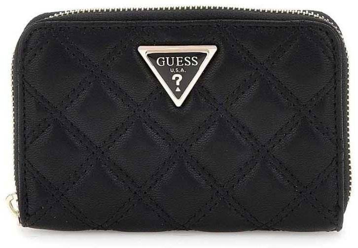 ΠΟΡΤΟΦΟΛΙ GUESS GIULLY SLG MEDIUM ZIP AROUND SWQG8748140 ΜΑΥΡΟ GUESS