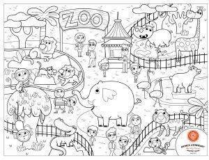  COLOR & DRAW PLACEMAT PRINCE LIONHEART ZOO ( 4 )