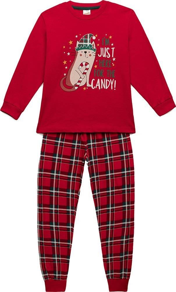 ΠΥΤΖΑΜΕΣ MINERVA X-MAS CANDY ΚΟΚΚΙΝΟ (116-128CM)-(6-8 ΕΤΩΝ)