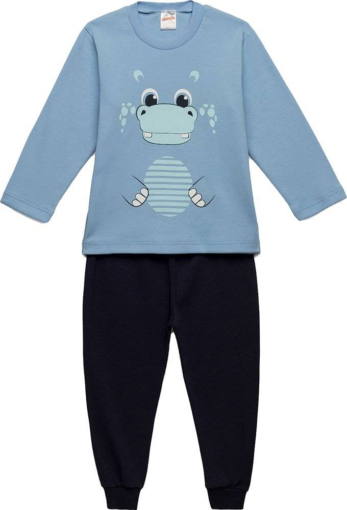 ΠΥΤΖΑΜΕΣ MINERVA HIPPO PUNTO DI ROMA ΓΑΛΑΖΙΟ/ΣΚΟΥΡΟ ΜΠΛΕ (104-116CM)-(4-5 ΕΤΩΝ) MINERVA