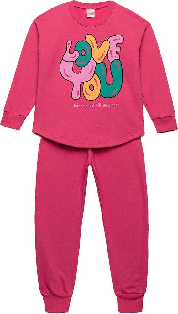 ΠΥΤΖΑΜΕΣ MINERVA LOVE YOU ΦΟΥΞΙΑ (128-140CM)-(8-10 ΕΤΩΝ) MINERVA