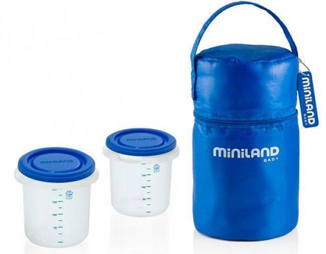 ΔΟΧΕΙΑ ΦΑΓΗΤΟΥ MINILAND ΘΕΡΜΟ PACK 2 GO HERMISIZED ΜΕ ΙΣΟΘΕΡΜΙΚΗ ΘΗΚΗ ΜΠΛΕ MINILAND