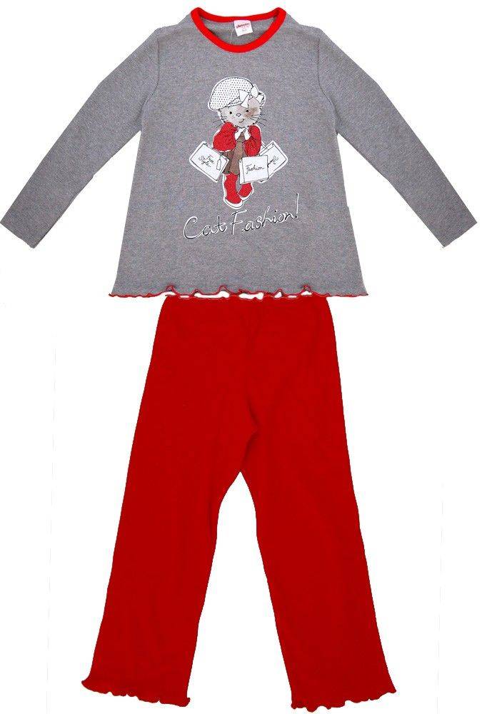 ΠΥΖΑΜΑ MINERVA CAT FASHION ΓΚΡΙ ΜΕΛ.ΣΚΟΥΡΟ (70ΕΚ.)-(0-6 ΜΗΝΩΝ) MINERVA