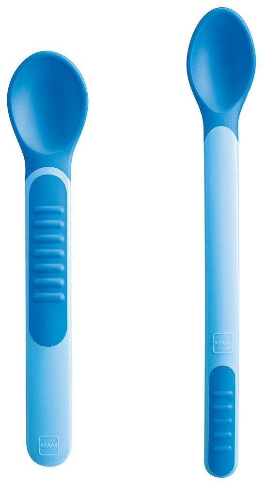ΘΕΡΜΟΕΥΑΙΣΘΗΤΑ ΚΟΥΤΑΛΑΚΙΑ MAM HEAT SENSITIVE SPOONS - COVER 2TMX. ΜΠΛΕ MAM