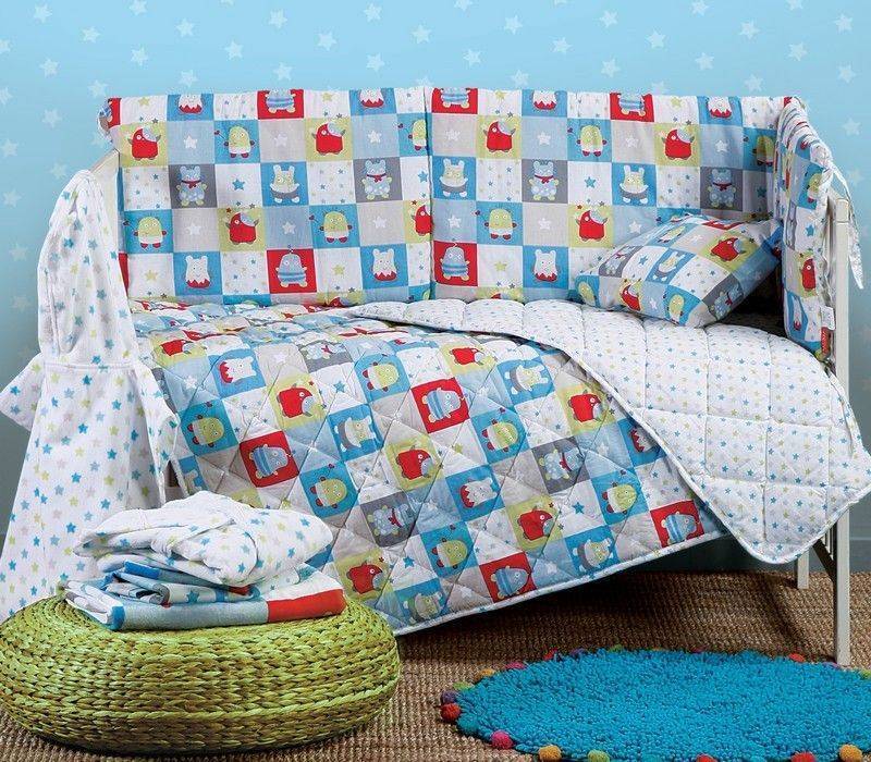 ΒΡΕΦΙΚΟ ΚΟΥΒΕΡΛΙ ΚΟΥΝΙΑΣ NEF NEF HAPPY MONSTER AQUA ΠΟΛΥΧΡΩΜΟ 90X140CM