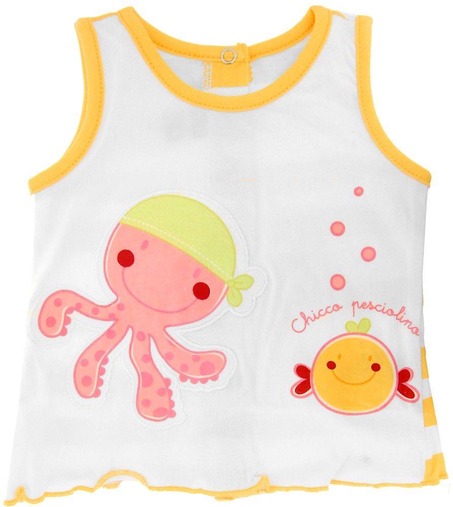 ΜΠΛΟΥΖΑ ΑΜΑΝΙΚΗ CHICCO «CHICCO PESCIOLINO» ΑΣΠΡΟ/ΡΟΖ - ΚΙΤΡΙΝΟ (68ΕΚ.)-(6-9 ΜΗΝΩΝ) CHICCO