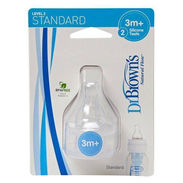 DR BROWNS ΘΗΛH ΣΙΛΙΚΟΝΗΣ DR.BROWN'S ΓΙΑ ΣΤΕΝΟ ΛΑΙΜΟ 3-6ΜΗΝΩΝ 2TEM.