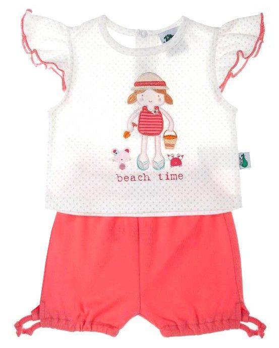 ΣΕΤ ΣΟΡΤΣ - ΜΠΛΟΥΖΑ F.S. BABY BEACH TIME 11369 ΚΟΡΑΛΛΙ/ΛΕΥΚΟ (68ΕΚ.)-(6-9 ΜΗΝΩΝ)