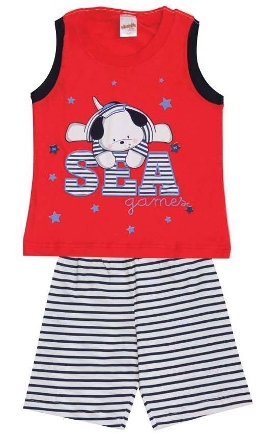 ΠΥΖΑΜΑ MINERVA SEA GAMES ΚΟΚΚΙΝΟ (70ΕΚ.)-(6-12 ΜΗΝΩΝ)