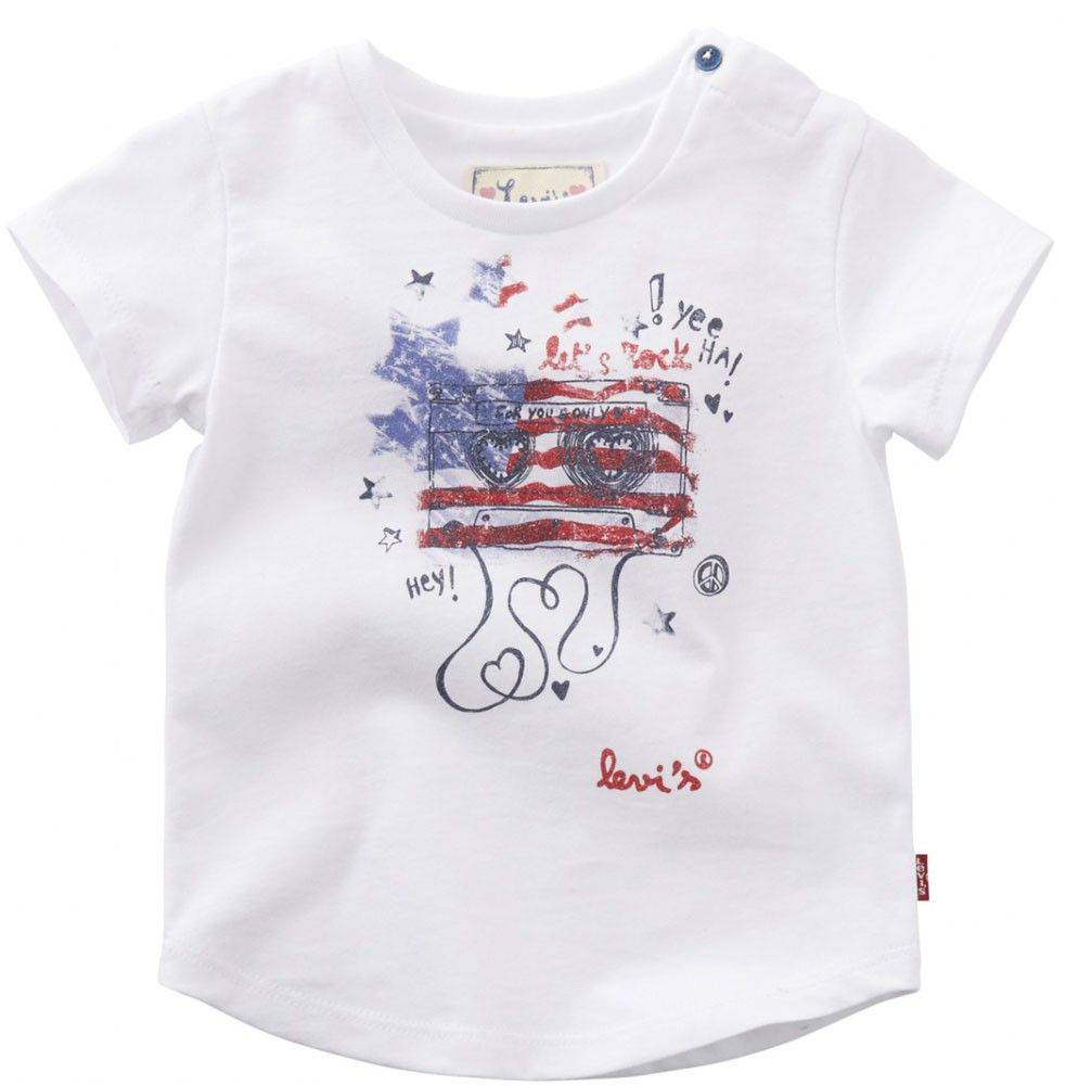 LEVIS ΜΠΛΟΥΖΑ ΜΕ ΚΟΝΤΟ ΜΑΝΙΚΙ LEVI&#039;S SS TEE NH10514 FLAG ΛΕΥΚΟ (80ΕΚ.)-(12-18ΜΗΝΩΝ)
