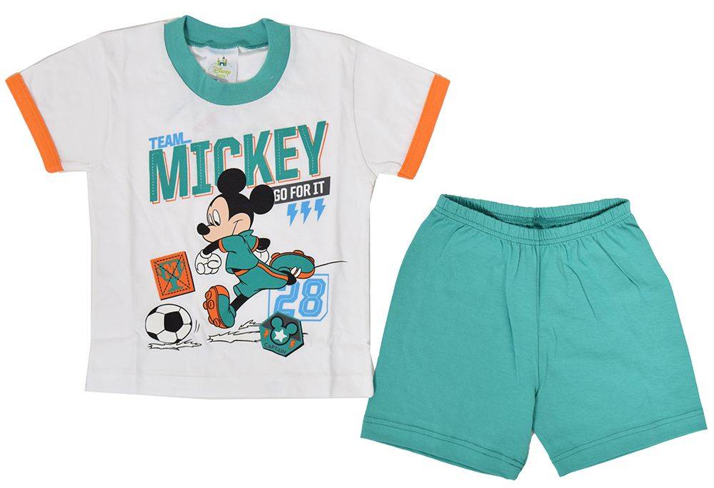 ΠΥΖΑΜΑ MINERVA MICKEY GO FOR IT ΛΕΥΚΟ/ΤΙΡΚΟΥΑΖ (78ΕΚ.)-(6-12 ΜΗΝΩΝ) MINERVA