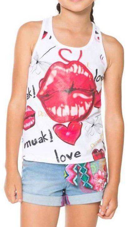 DESIGUAL T-SHIRT DESIGUAL LONDON ΜΕ ΣΧΕΔΙΑ ΛΕΥΚΟ/ΚΟΚΚΙΝΟ (104ΕΚ.)-(3-4 ΕΤΩΝ)