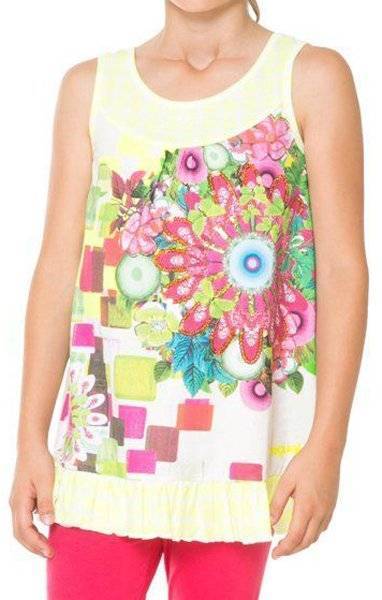 T-SHIRT DESIGUAL HALIFAX FLORAL ΚΙΤΡΙΝΟ (104ΕΚ.)-(3-4 ΕΤΩΝ)