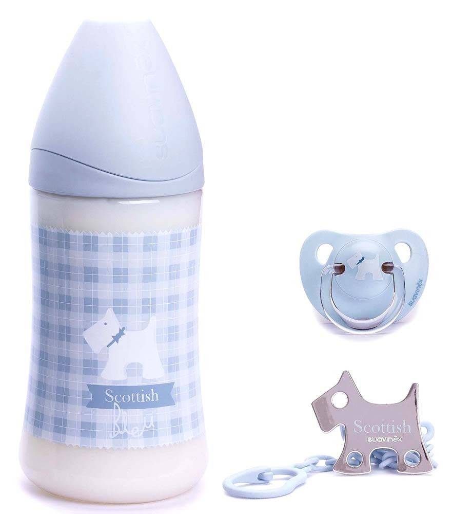 ΣΕΤ ΔΩΡΟΥ SUAVINEX SCOTTISH ΜΠΙΜΠΕΡΟ+ΠΙΠΙΛΑ+ΚΛΙΠ 0Μ+ 270ML ΣΙΕΛ SUAVINEX