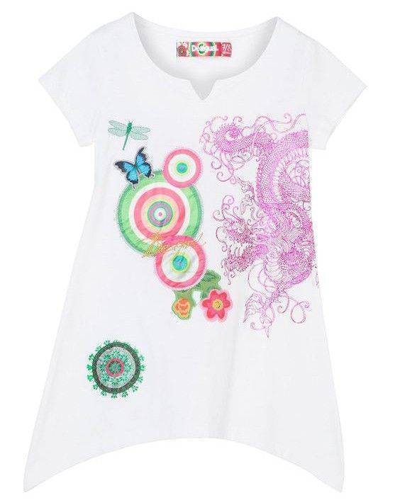 DESIGUAL ΜΠΛΟΥΖΑ ΜΕ ΚΟΝΤΟ ΜΑΝΙΚΙ DESIGUAL PHOENIX BLANCO-ΛΕΥΚΟ (104ΕΚ.)-(4ΕΤΩΝ)