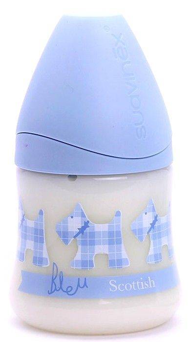 ΜΠΙΜΠΕΡΟ ΠΛΑΣΤΙΚΟ SUAVINEX ΘΗΛΗ ΣΙΛΙΚΟΝΗΣ ΜΕΣΑΙΑΣ ΡΟΗΣ 0Μ+ 150ML SCOTTISH FRIENDS ΜΠΛΕ