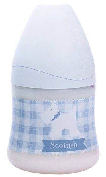 ΜΠΙΜΠΕΡΟ ΠΛΑΣΤΙΚΟ SUAVINEX ΘΗΛΗ ΣΙΛΙΚΟΝΗΣ ΜΕΣΑΙΑΣ ΡΟΗΣ 0Μ+ 150ML SCOTTISH WHITE ΜΠΛΕ SUAVINEX