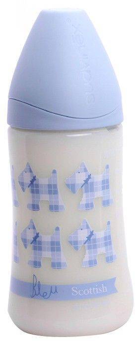 ΜΠΙΜΠΕΡΟ ΠΛΑΣΤΙΚΟ SUAVINEX ΘΗΛΗ ΣΙΛΙΚΟΝΗΣ ΜΕΣΑΙΑΣ ΡΟΗΣ 0Μ+ 270ML SCOTTISH FRIENDS ΜΠΛΕ