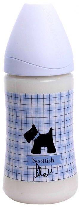 ΜΠΙΜΠΕΡΟ ΠΛΑΣΤΙΚΟ SUAVINEX ΘΗΛΗ ΣΙΛΙΚΟΝΗΣ ΜΕΣΑΙΑΣ ΡΟΗΣ 0Μ+ 270ML SCOTTISH BLACK ΜΠΛΕ