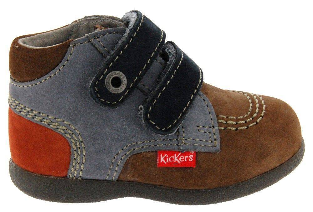 ΠΑΠΟΥΤΣΙ KICKERS BABYSCRATCH ΜΠΕΖ/ΚΟΚΚΙΝΟ ΣΚΟΥΡΟ (EU:19) KICKERS