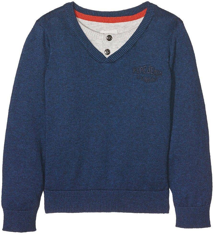 ΠΛΕΚΤΟ PEPE JEANS GARTH ΜΠΛΕ (92ΕΚ.)-(1-2ΕΤΩΝ) PEPE JEANS