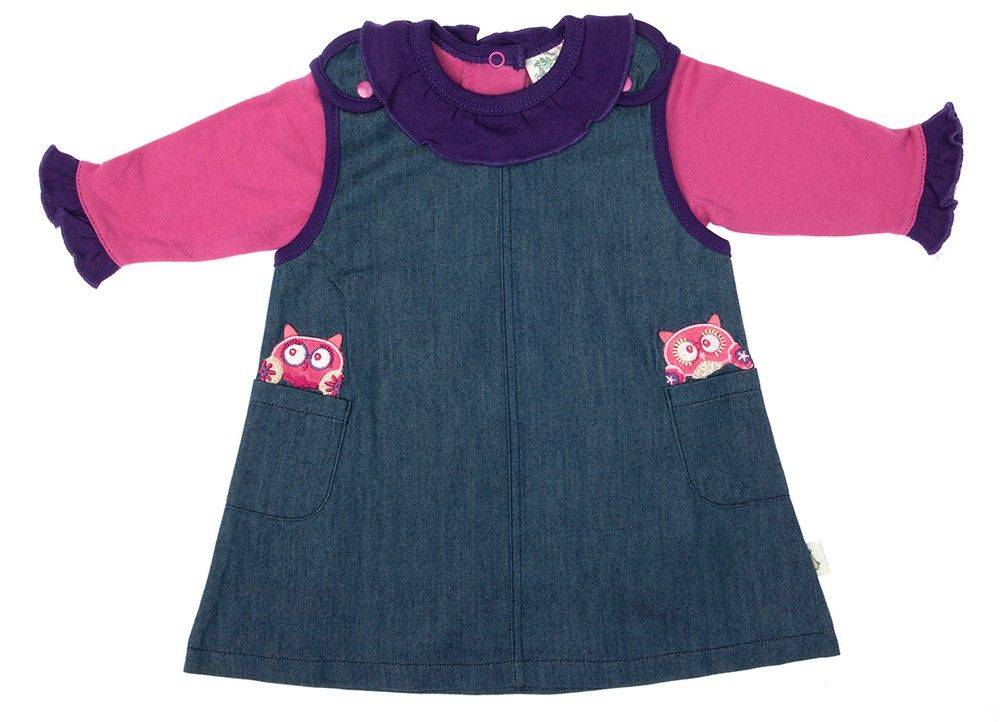 F.S. BABY ΦΟΡΕΜΑ F.S. BABY 11706 ΜΠΛΕ ΤΖΗΝ/ΦΟΥΞΙΑ (74ΕΚ.)-(9-12 ΜΗΝΩΝ)