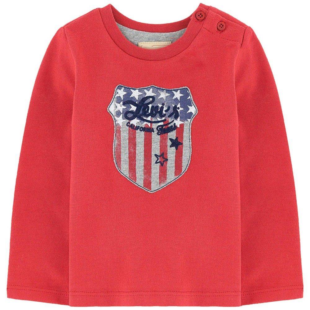 ΜΠΛΟΥΖΑ ΜΑΚΡΥΜΑΝΙΚΗ LEVIS TIM NI10004 ΚΟΚΚΙΝΟ (74ΕΚ.)-(9-12ΜΗΝΩΝ)