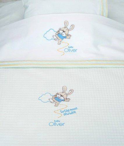 BABY OLIVER ΚΟΥΒΕΡΤΑ ΠΙΚΕ BABY OLIVER ΛΑΓΟΥΔΑΚΙ 100X140CM (6720/617) ΛΕΥΚΟ/ΣΙΕΛ