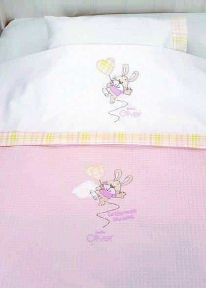 ΚΟΥΒΕΡΤΑ ΠΙΚΕ BABY OLIVER ΛΑΓΟΥΔΑΚΙ 100X140CM (6720/616) ΡΟΖ BABY OLIVER
