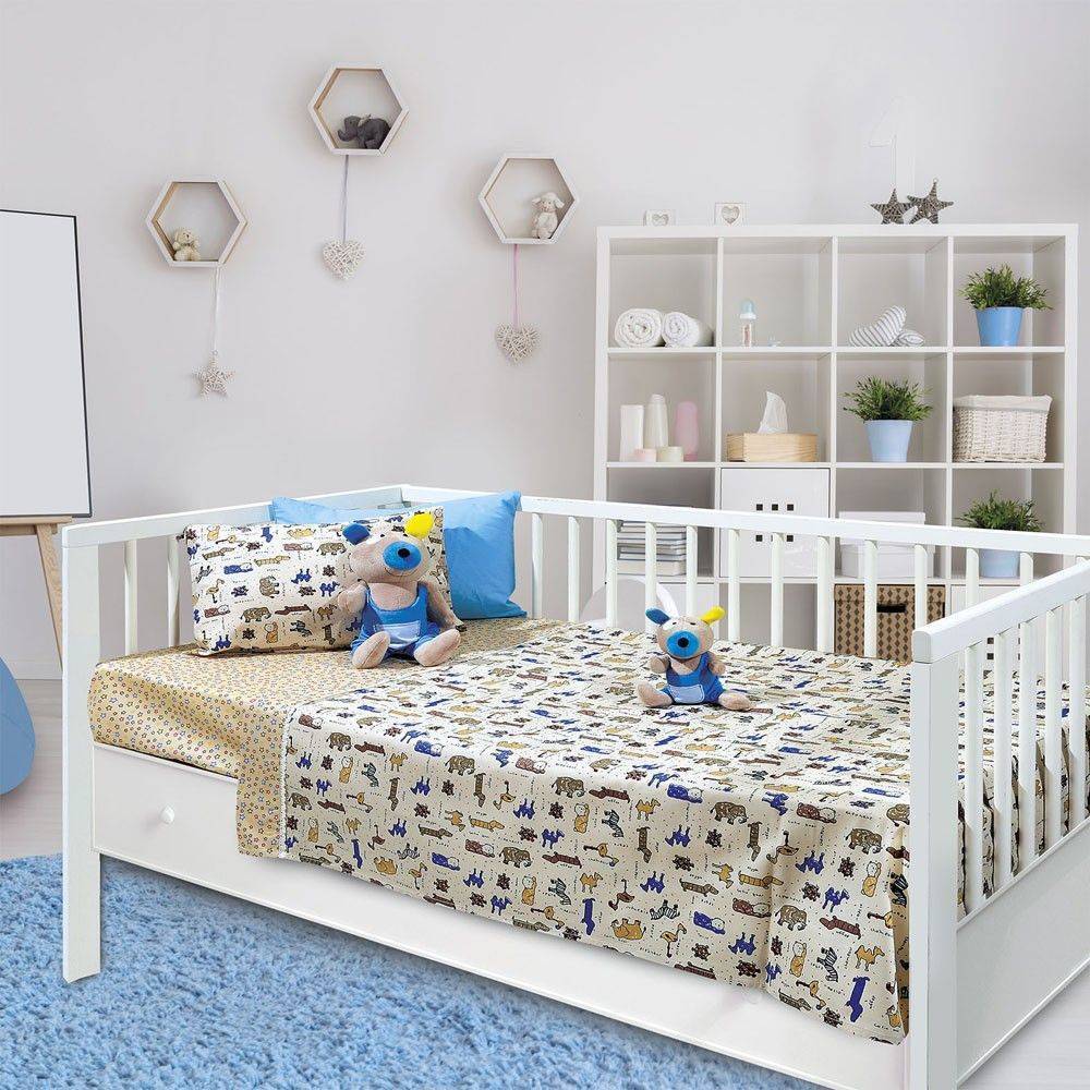 DAS HOME ΣΕΤ ΣΕΝΤΟΝΙΑ ΚΟΥΝΙΑΣ DAS HOME DREAM LINE SATIN 110Χ150 ΜΠΕΖ/ΛΑΔΙ/ΣΙΕΛ 6347