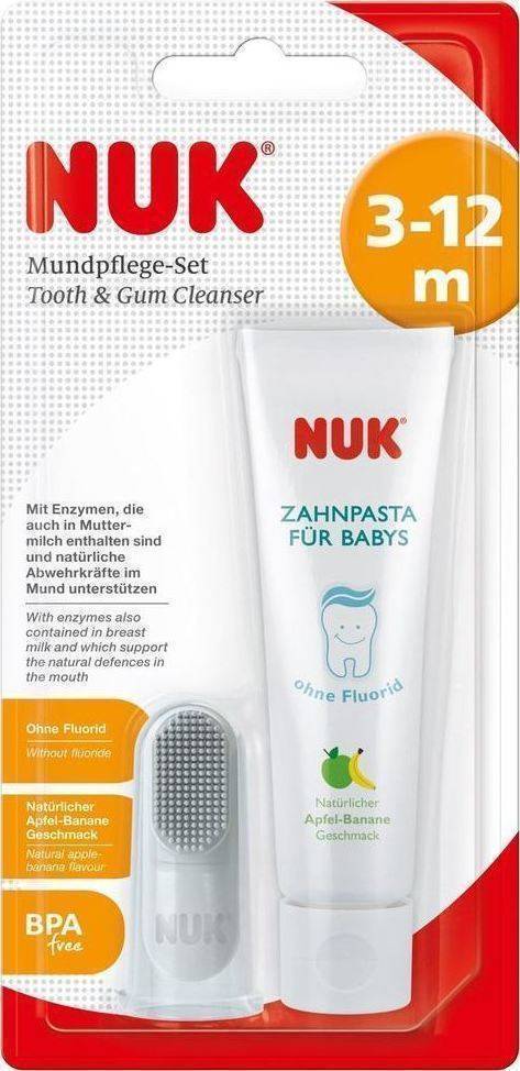 ΣΕΤ ΣΤΟΜΑΤΙΚΗΣ ΥΓΙΕΙΝΗΣ NUK TOOTH - GUM CLEANSER 3-12ΜΗΝΩΝ 40ML