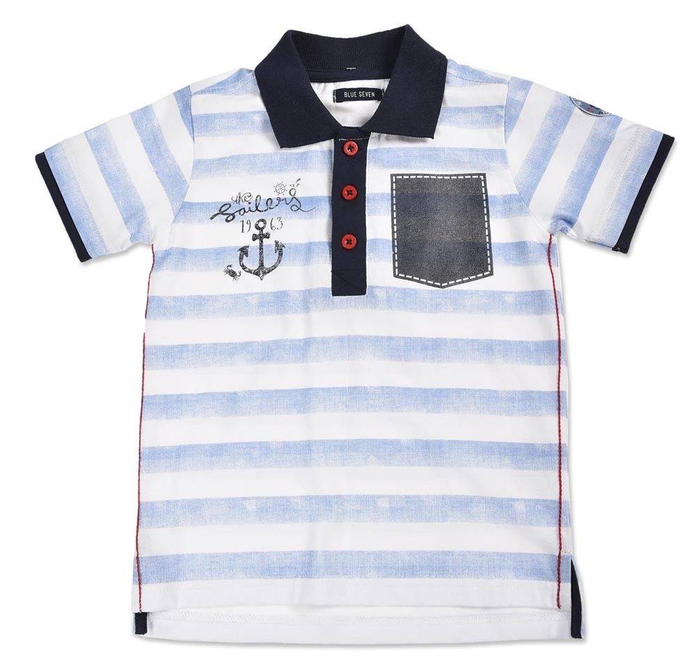 BLUE SEVEN T-SHIRT POLO BLUE SEVEN SAILORS 816006 ΜΠΛΕ ΡΙΓΕ (122ΕΚ.)-(7 ΕΤΩΝ)