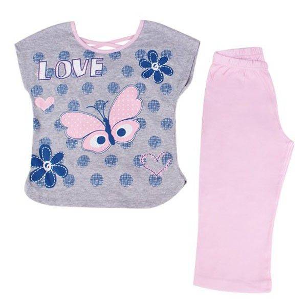 ΠΥΖΑΜΑ MINERVA LOVE ΓΚΡΙ ΜΕΛΑΝΖΕ/ΡΟΖ (128ΕΚ.)-(8ΕΤΩΝ)