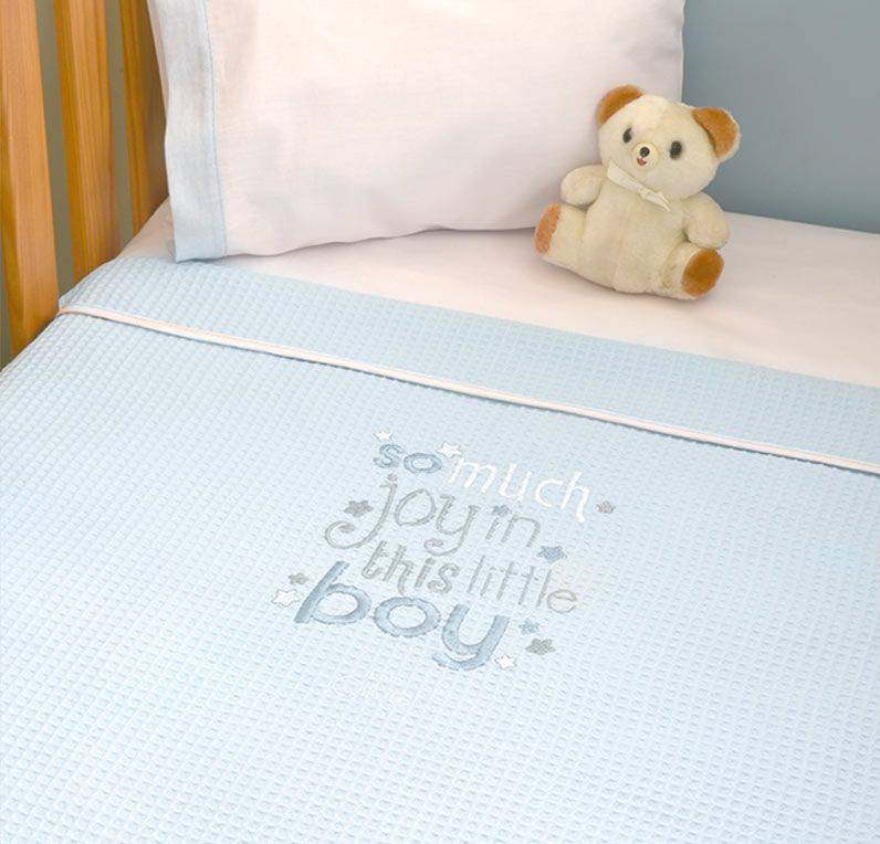 ΚΟΥΒΕΡΤΑ ΠΙΚΕ BABY OLIVER LITTLE BLUE JOY ΜΠΛΕ 80X100CM BABY OLIVER