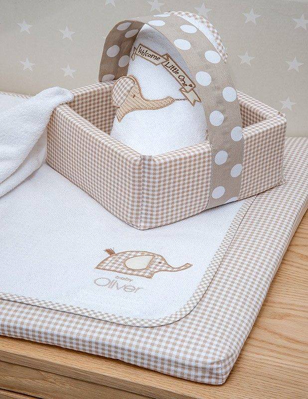 ΚΑΛΥΜΜΑ ΑΛΛΑΞΙΕΡΑΣ BABY OLIVER WELCOME LITTLE ONE ΛΕΥΚΟ/ΜΠΕΖ 70X90CM BABY OLIVER