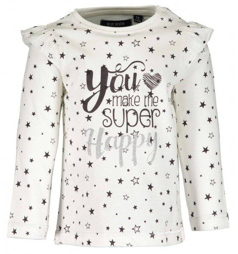 ΜΠΛΟΥΖΑ ΜΑΚΡΥΜΑΝΙΚΗ BLUE SEVEN 950526-010 YOU MAKE ME SUPER HAPPY ΕΚΡΟΥ (68ΕΚ.)-(6-9ΜΗΝΩΝ) BLUE SEVEN