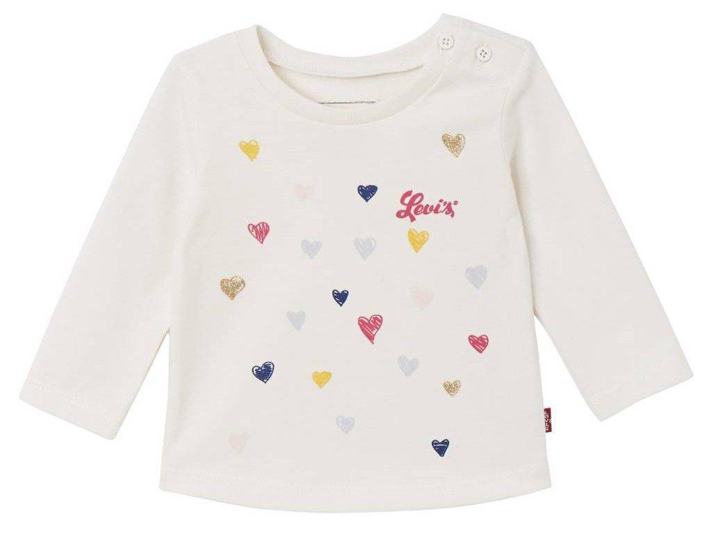 LEVIS ΜΠΛΟΥΖΑ ΜΑΚΡΥΜΑΝΙΚΗ LEVIS HEART NK10524 ΕΚΡΟΥ (80ΕΚ.)-(12-18ΜΗΝΩΝ)