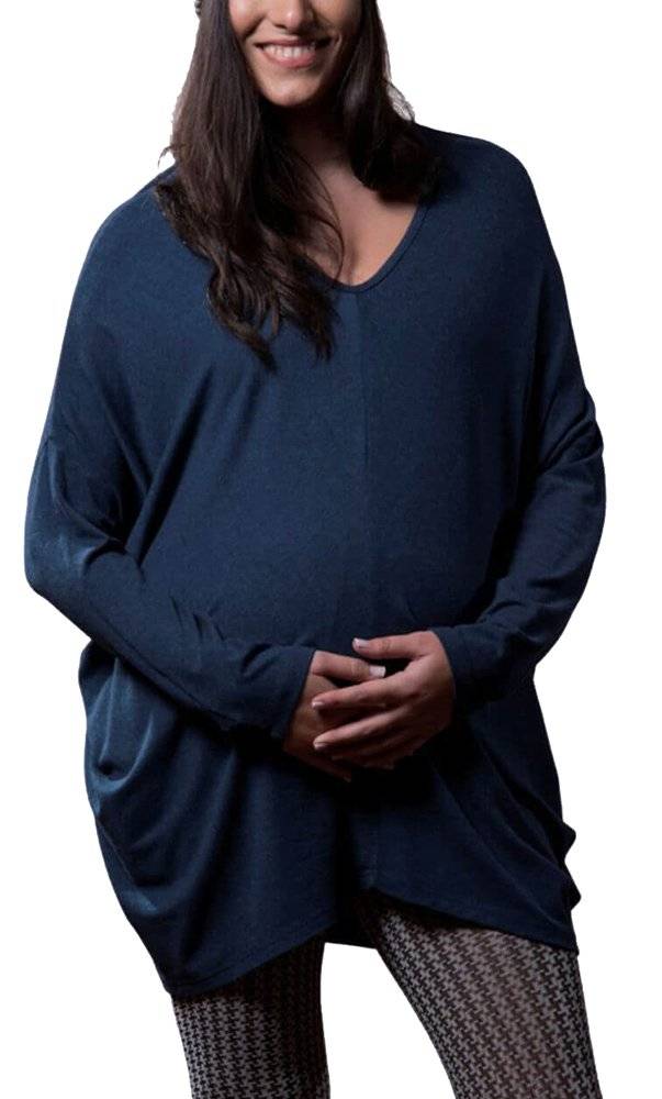 ΜΠΛΟΥΖΑ ΜΑΚΡΥΜΑΝΙΚΗ OMOR ΝΥΧΤΕΡΙΔΑ ΜΠΛΕ ΜΕΛΑΝΖΕ (L)